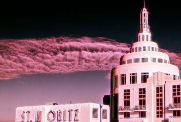 The St Moritz Hotel in Miami Beach, stylized miami, pink black, art deco, design, sky, energy, electric, electricity, nightlife, hotel
